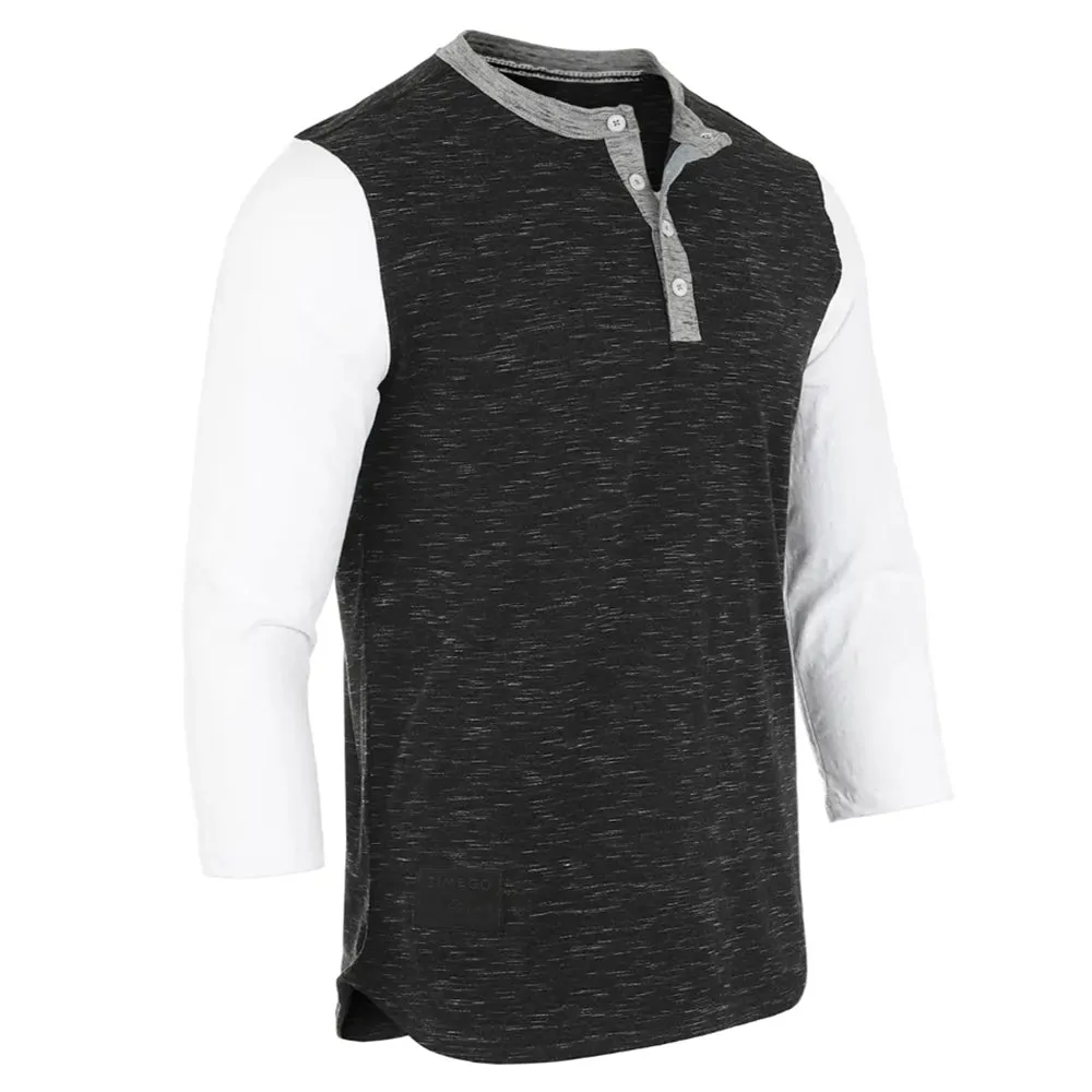 3/4 Sleeve Henley Baseball Active Casual T-Shirt