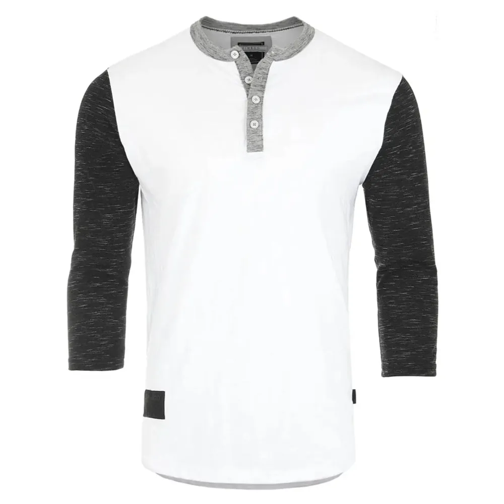 3/4 Sleeve Henley Baseball Active Casual T-Shirt