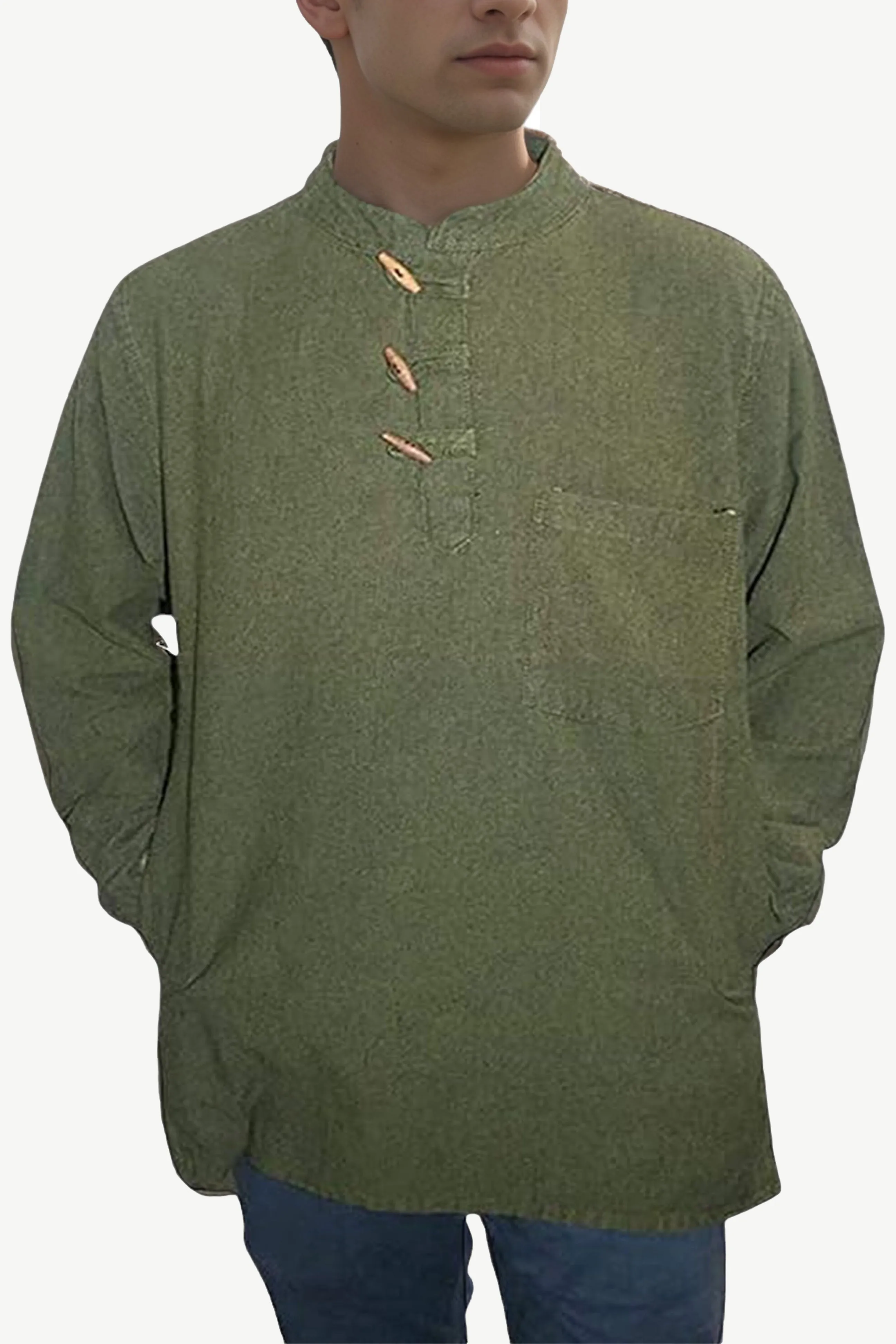 543 MS Men's 3 button Henley Tunic Shirt