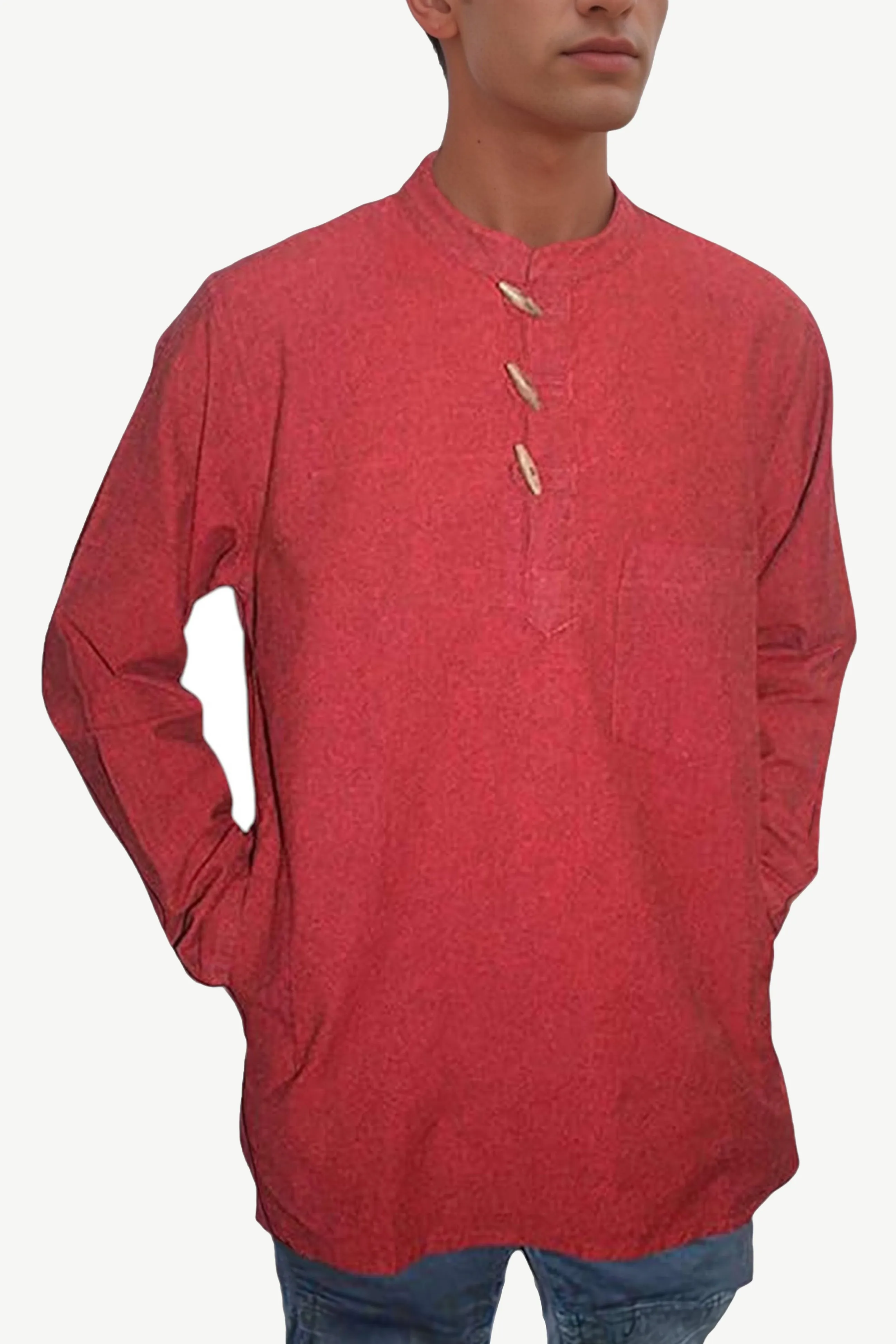 543 MS Men's 3 button Henley Tunic Shirt