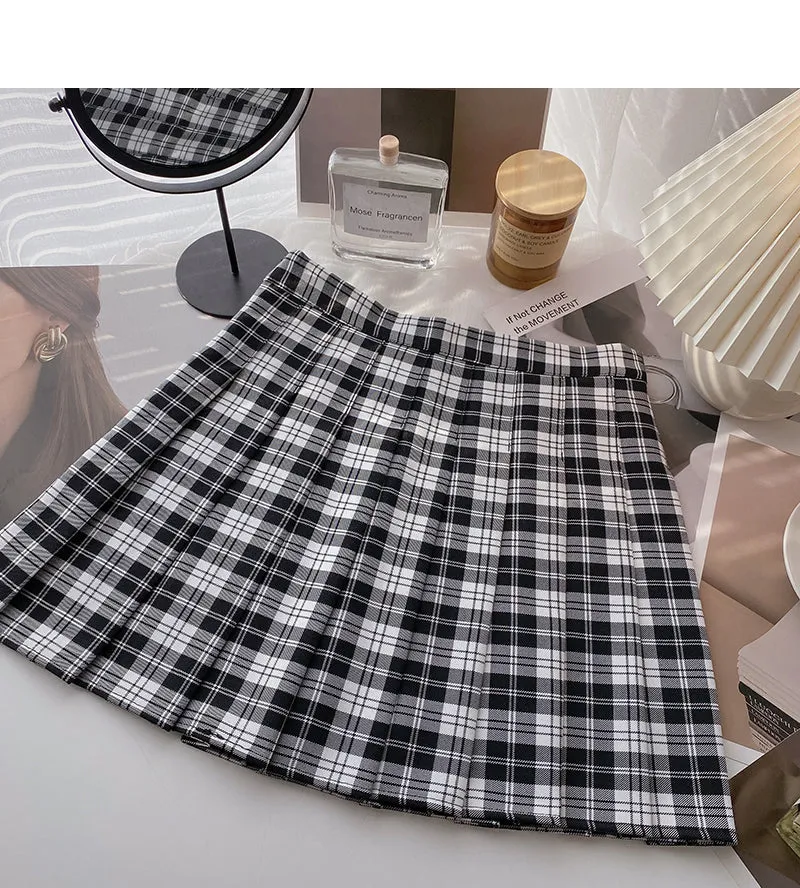 Age reducing retro versatile pleated skirt  5668