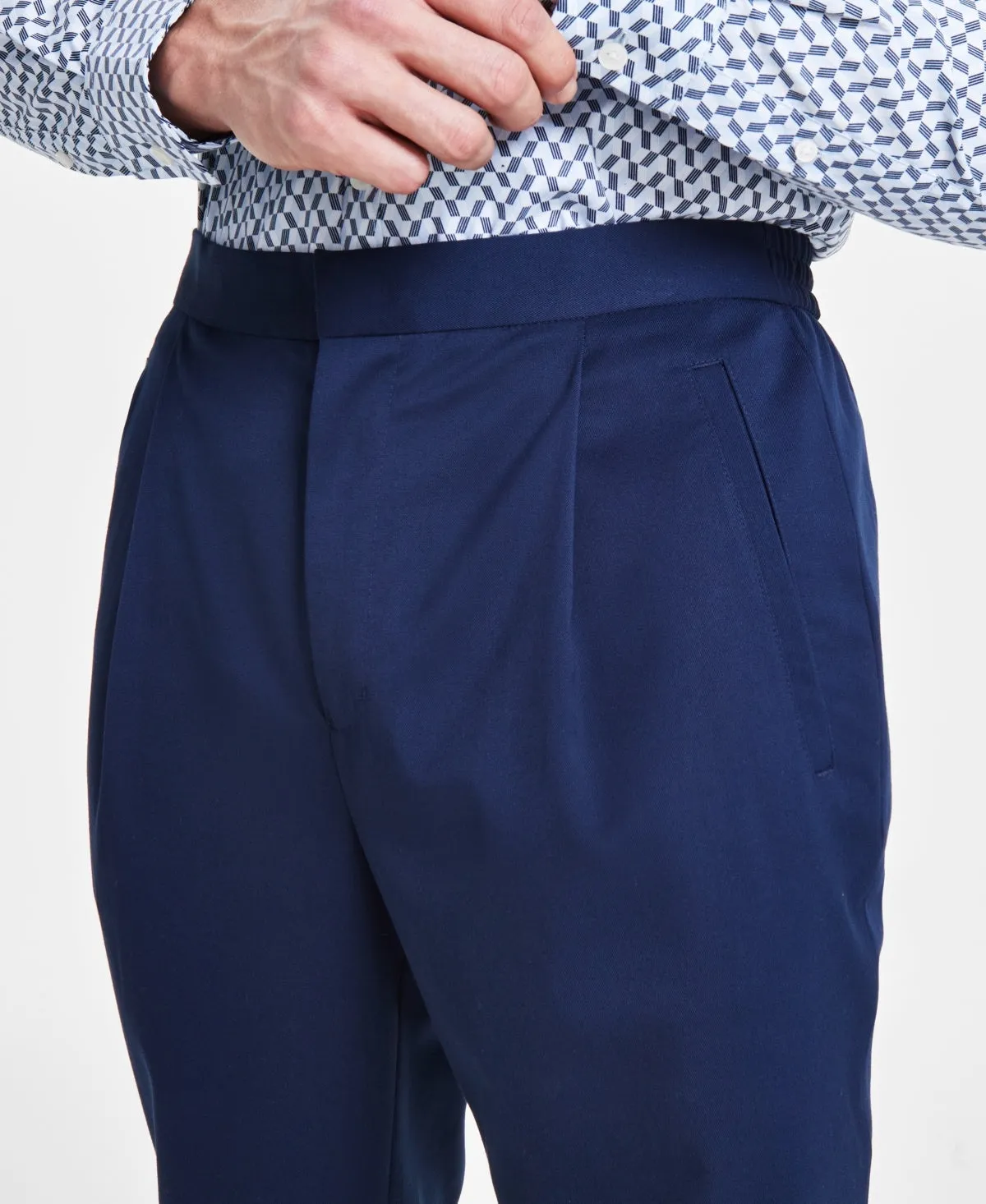 Alfani Mens Regular fit Dress Pants 33 / 30 Blue Solid Stretch