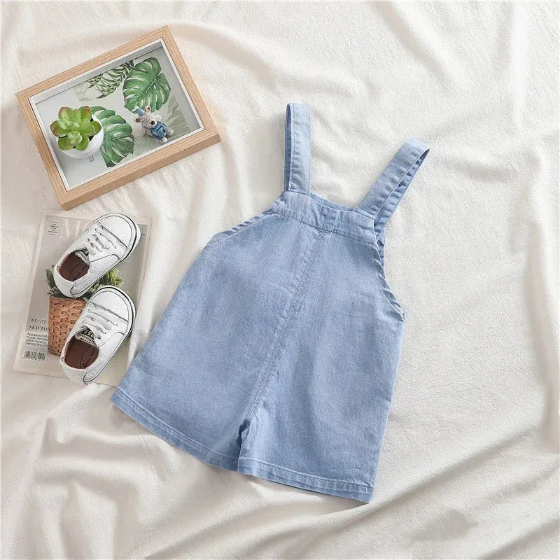 Animal Pattern Denim Overalls For Toddlers