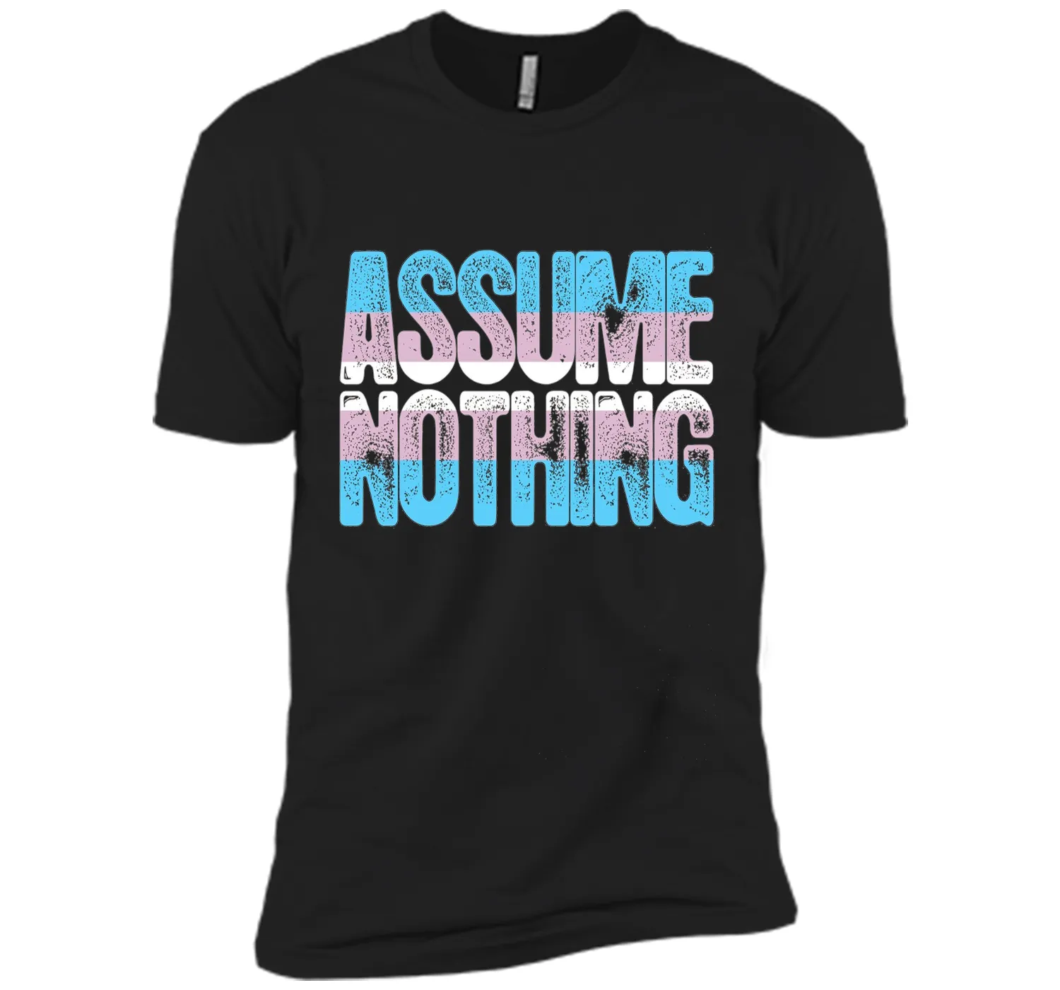Assume Nothing Transgender Pride T-Shirt cool shirt