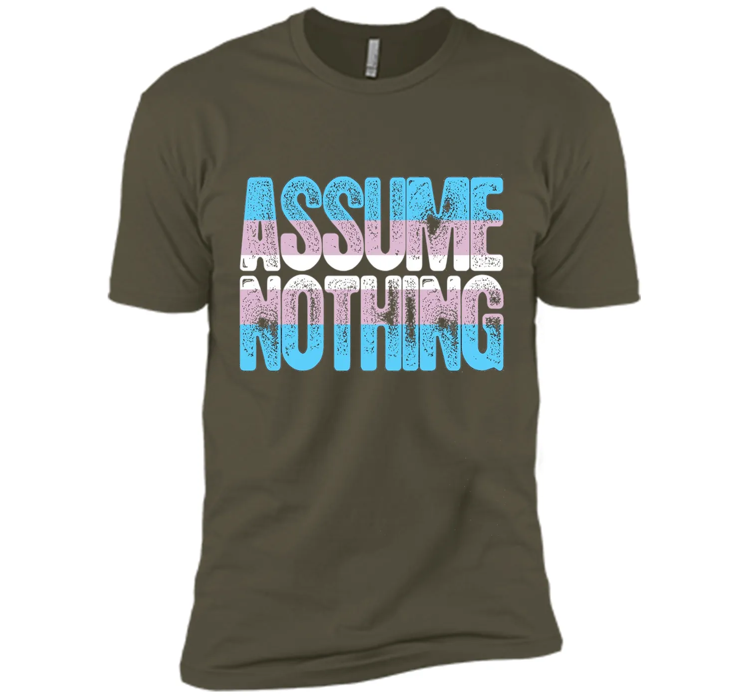 Assume Nothing Transgender Pride T-Shirt cool shirt