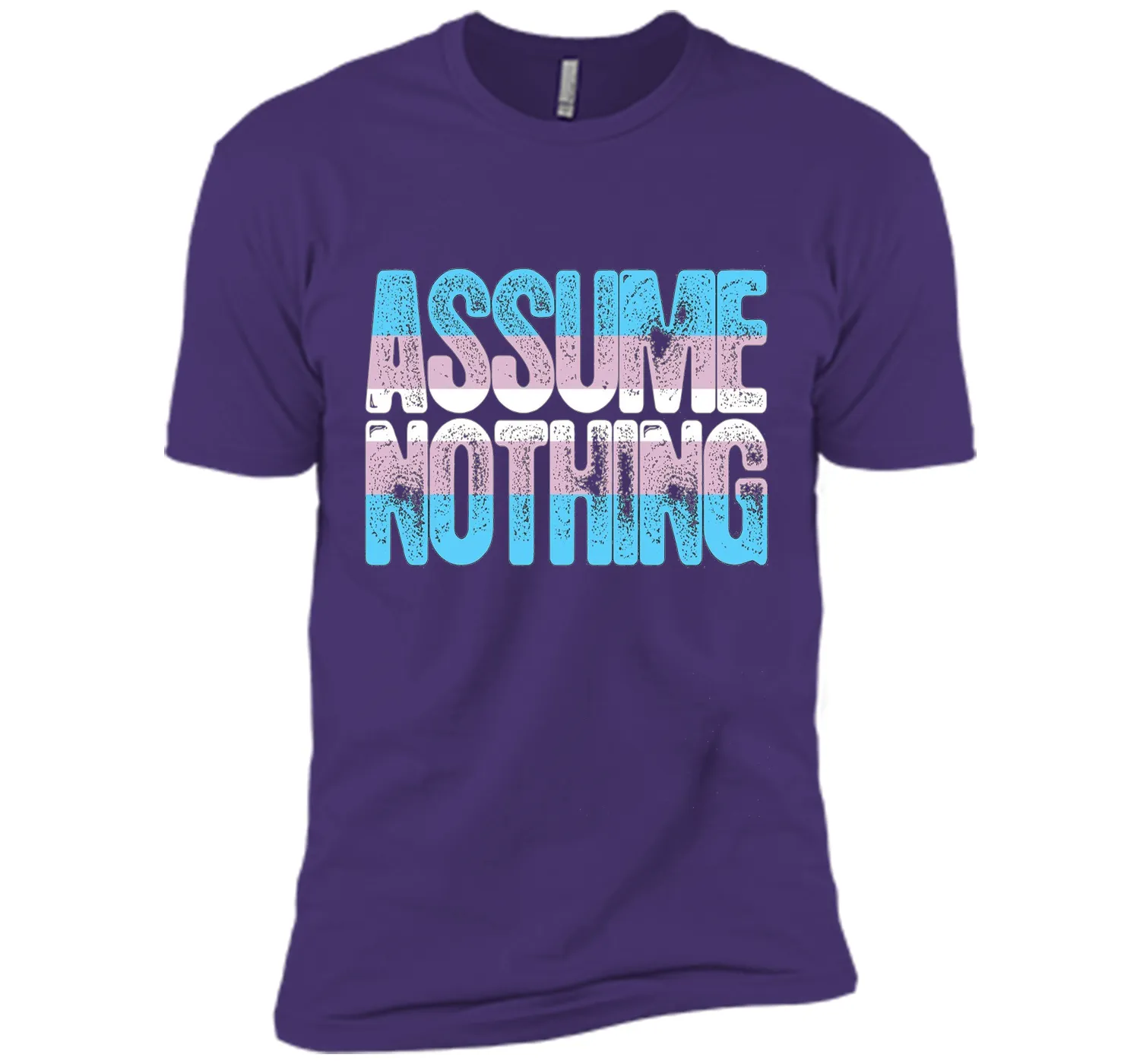 Assume Nothing Transgender Pride T-Shirt cool shirt