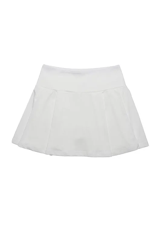 Babe White High Waist Tennis Skirt