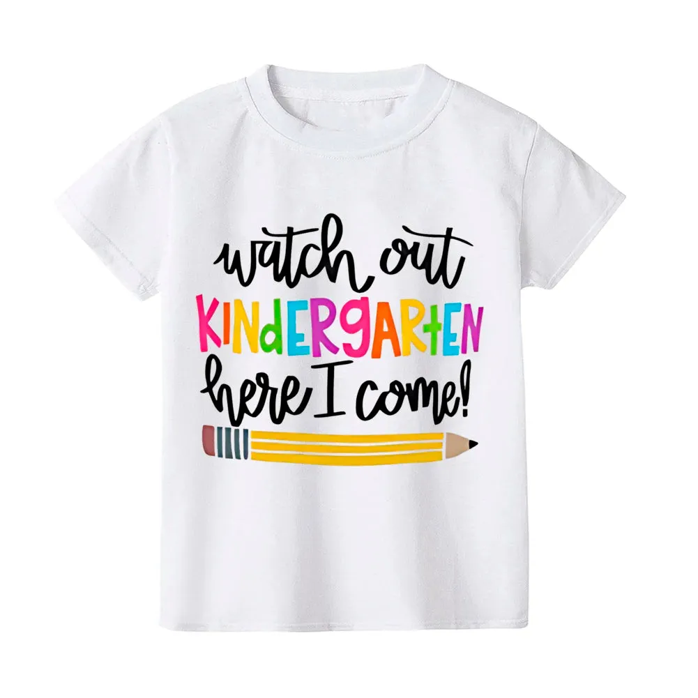 Back To School Shirt Colorful Print Watch Out Kindergarten