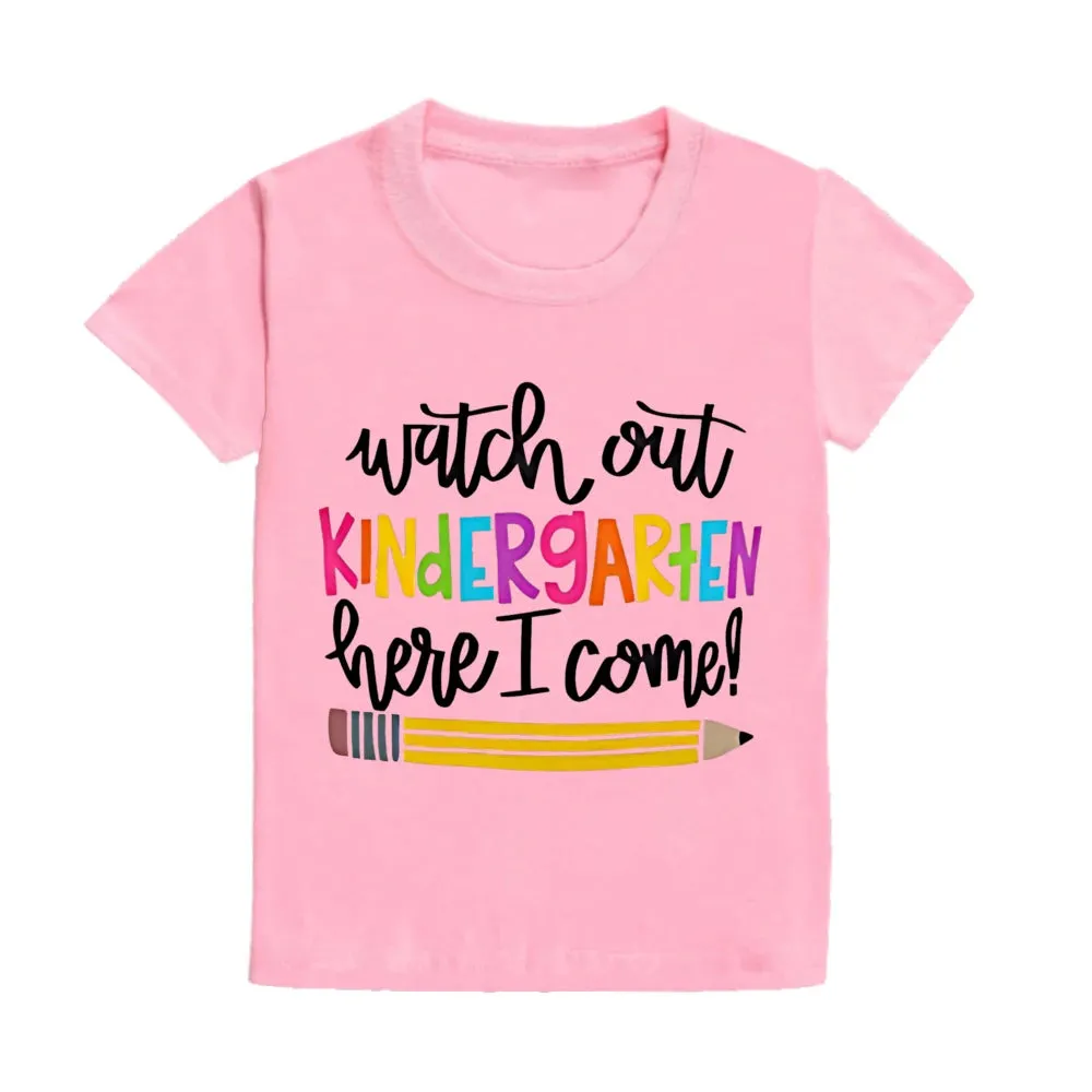 Back To School Shirt Colorful Print Watch Out Kindergarten