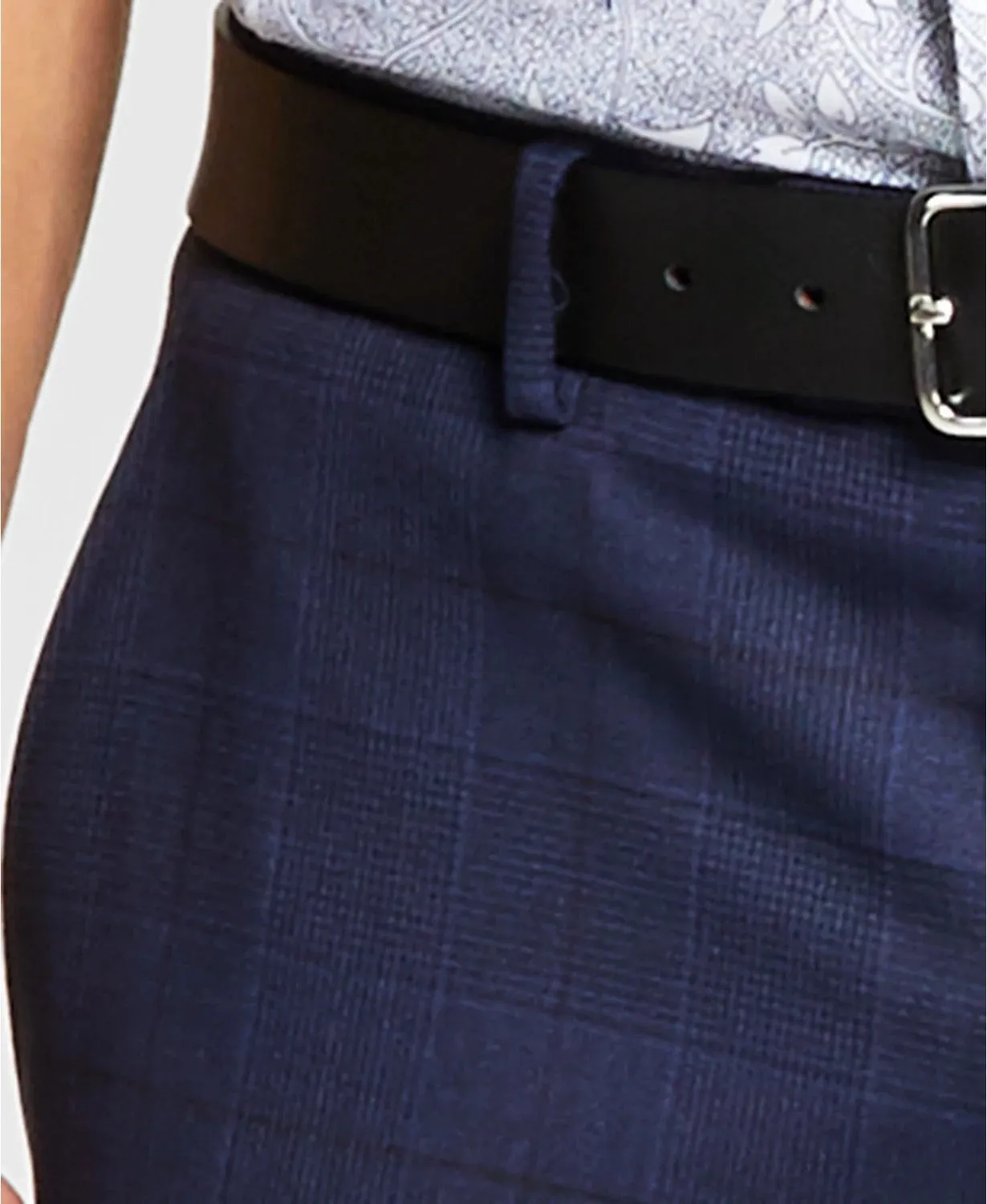 Bar Iii Mens Slim fit Dress Pants 36 / 30 Navy Blue Plaid