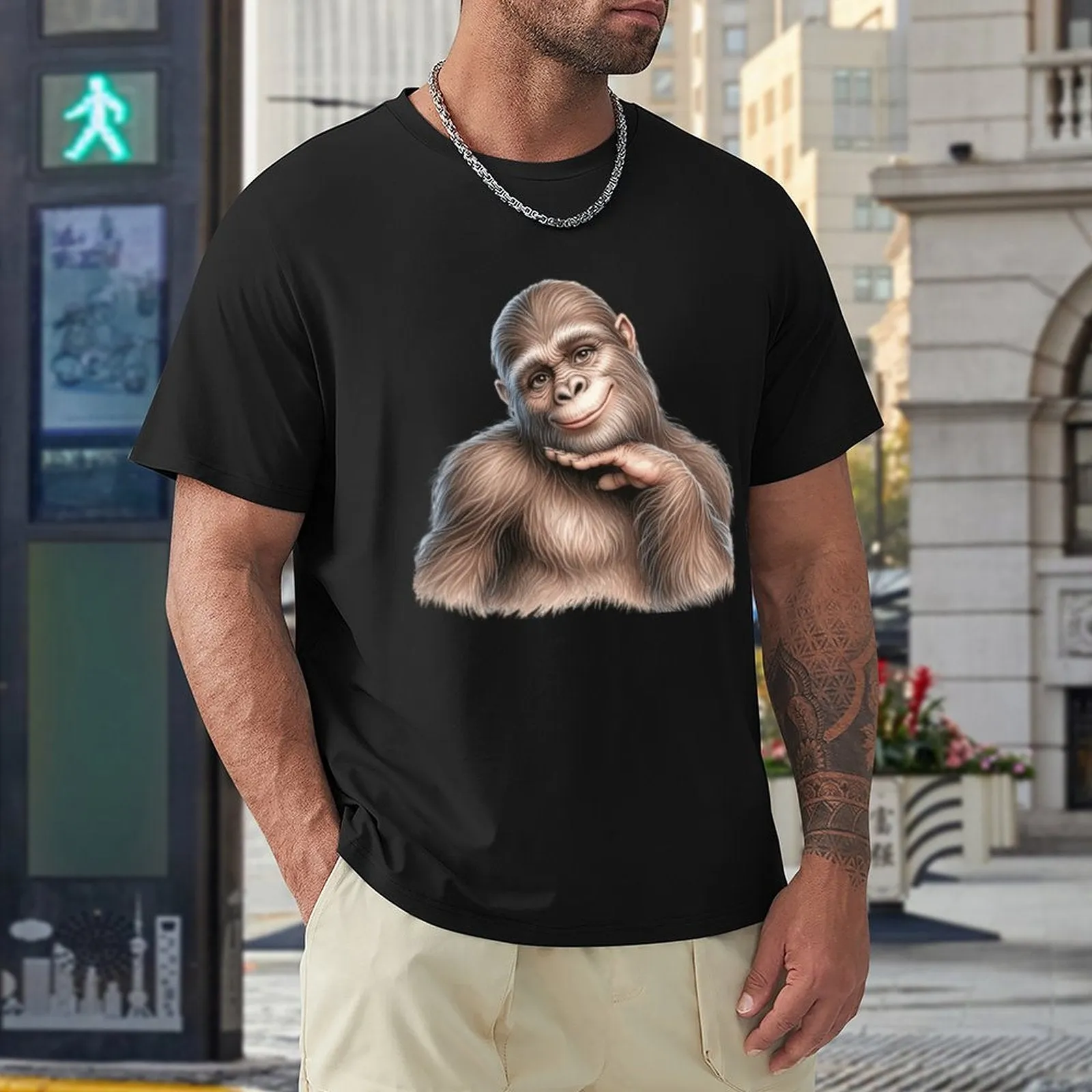 Bigfoot, Sasquatch, female, Short Sleeve Cotton T-shirt