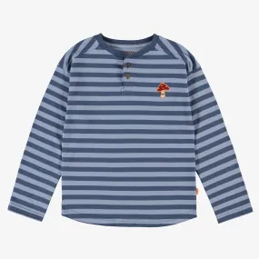 Blue Striped Henley | Size 7 & 8