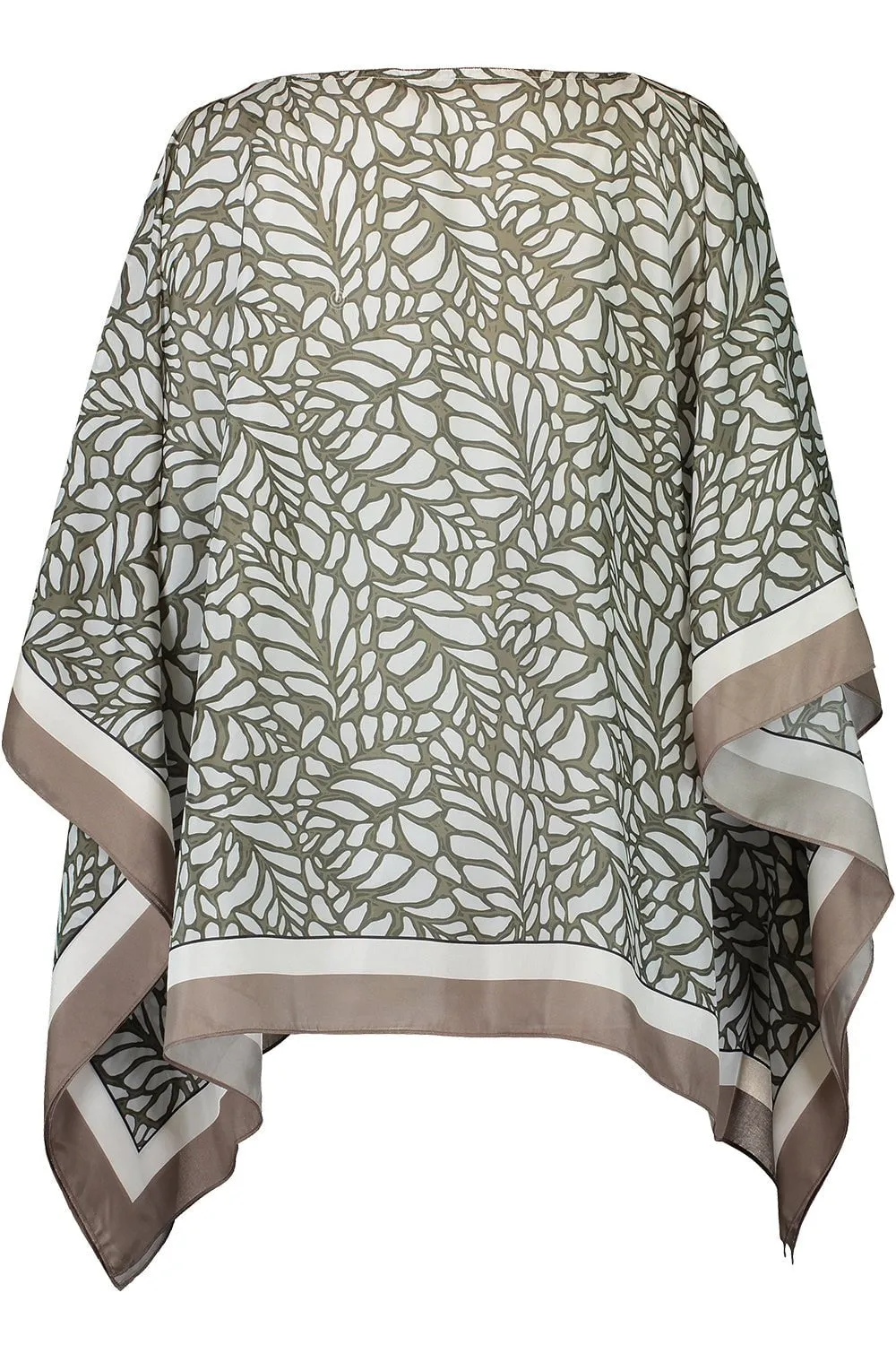 Botanical Silk Button Poncho