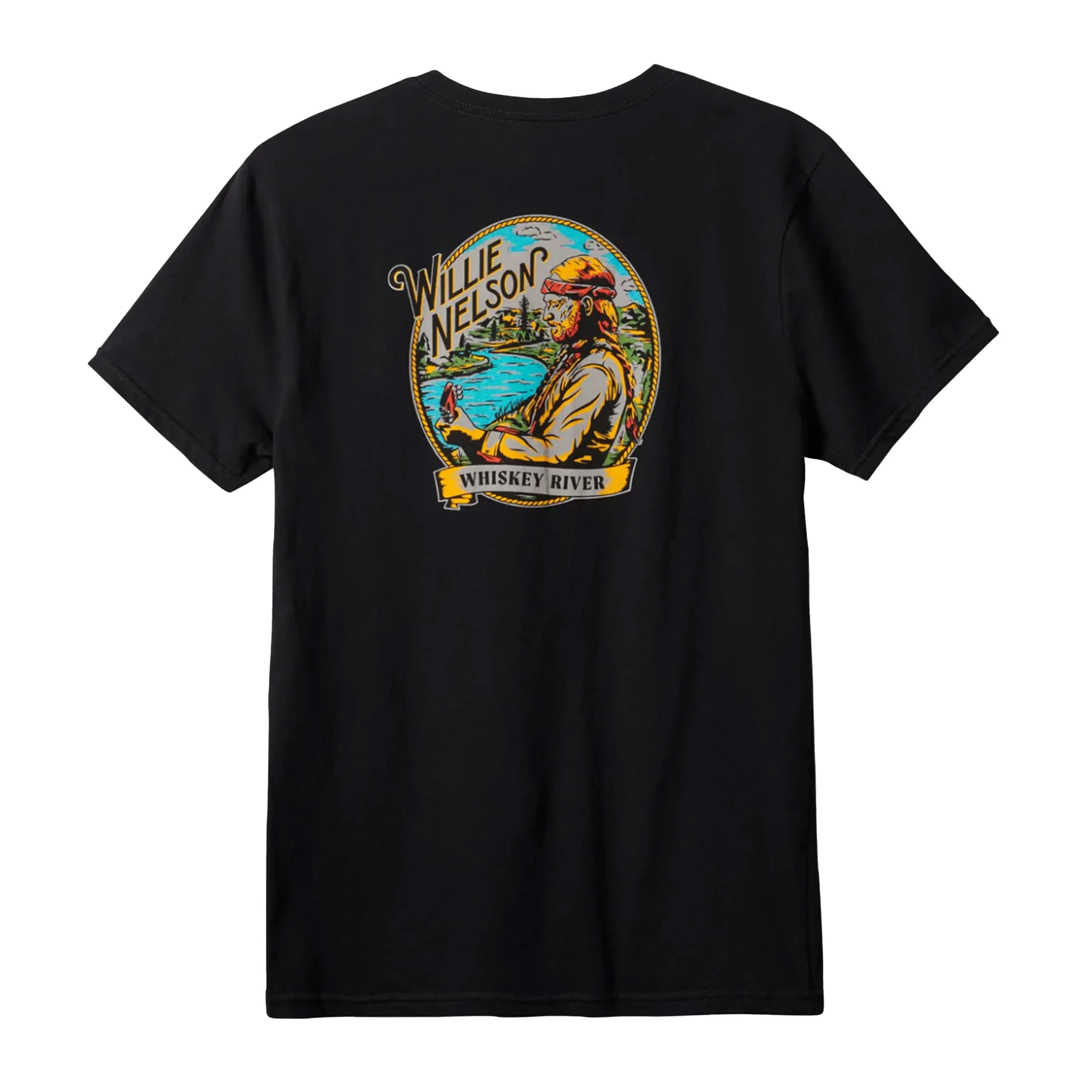 BRIXTON WILLIE NELSON WHISKEY RIVER TEE BLACK