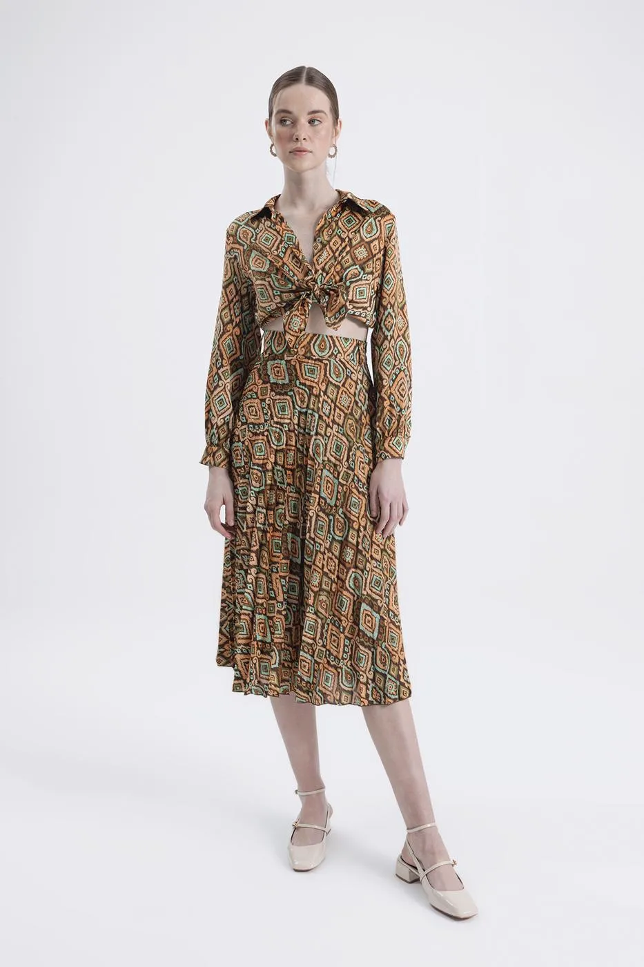 BSL Women Pleated patterned skirt - Udine
