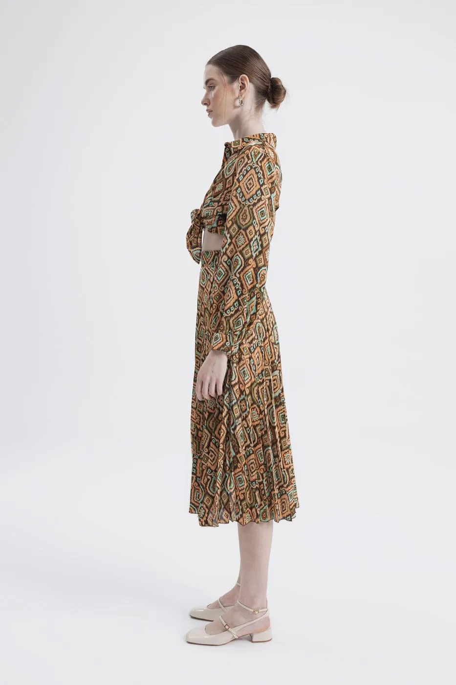 BSL Women Pleated patterned skirt - Udine