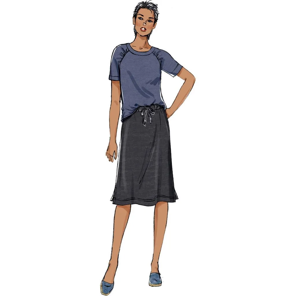 Butterick Pattern B6859 Misses' Knit Dress, Tops, Skirt and Pants