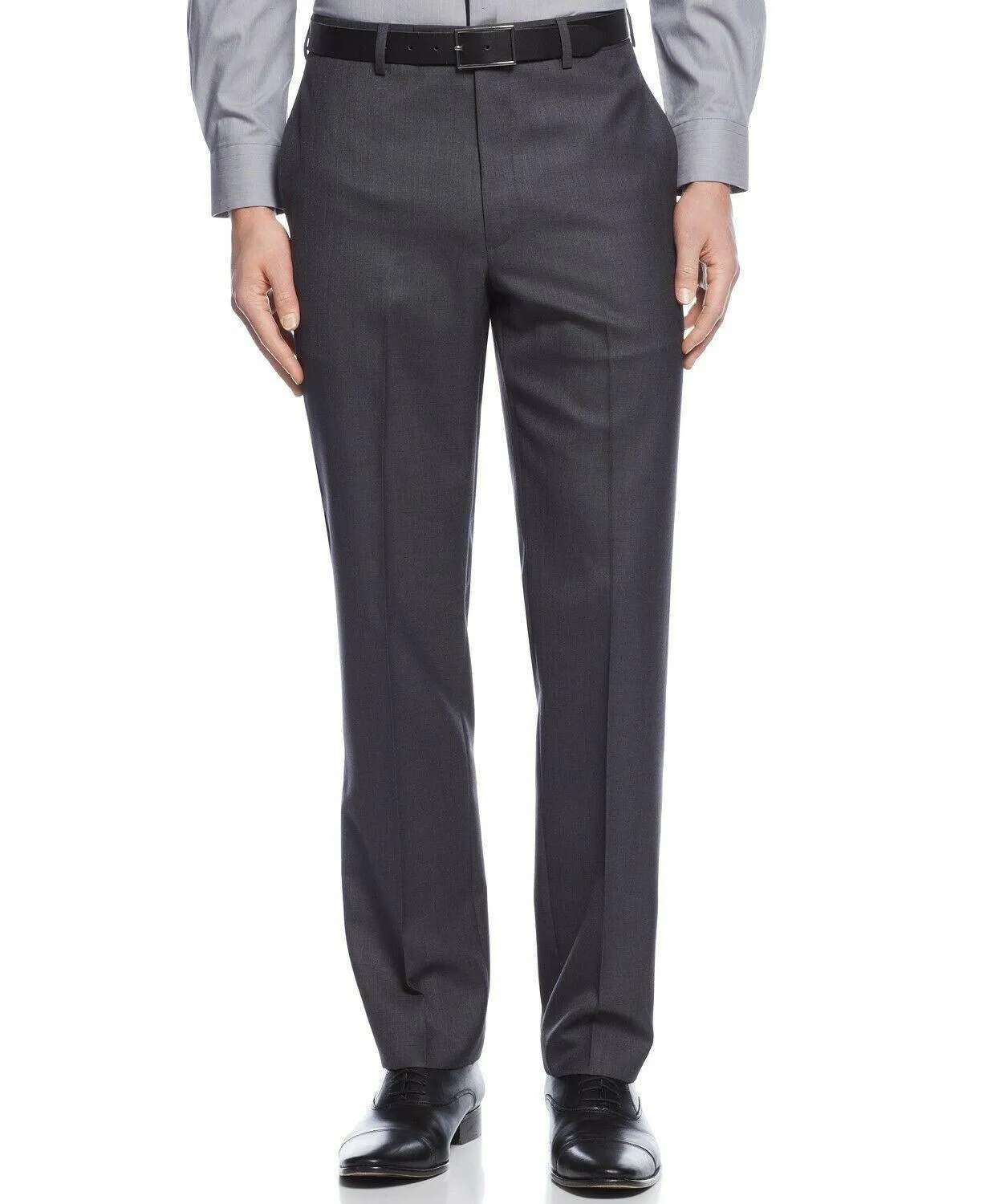 Calvin Klein Mens Slim fit Dress Pants 32 / 32 Grey Solid Stretch