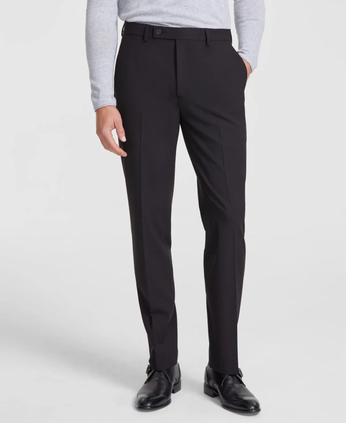 Calvin Klein Mens Slim fit Dress Pants 34 / 32 Black Solid