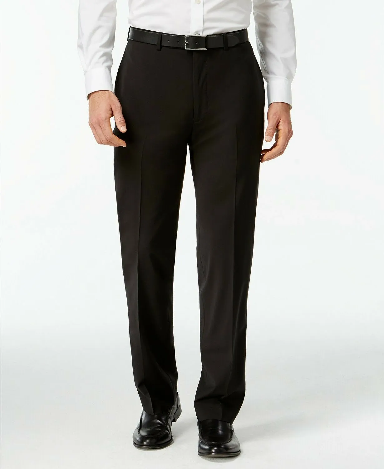 Calvin Klein Mens Slim fit Dress Pants Pants 33 / 32 Black Solid Stretch