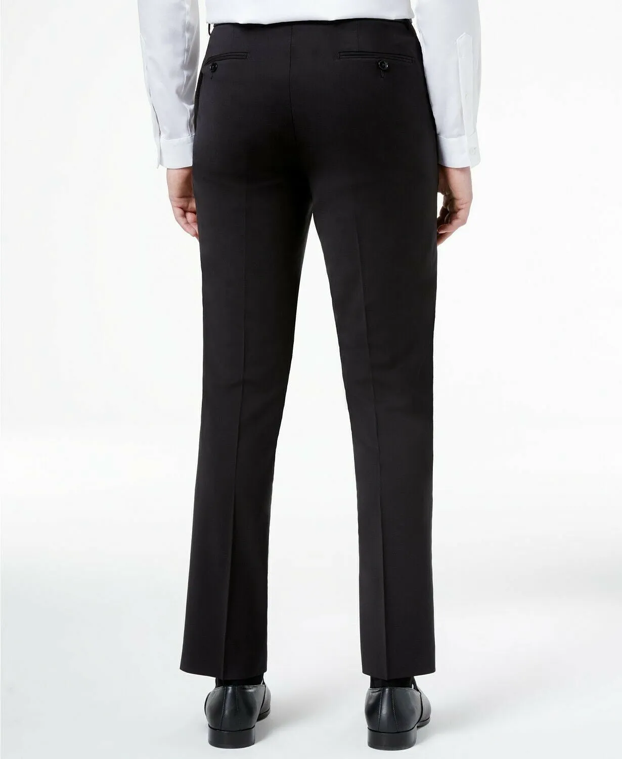 Calvin Klein Mens Slim fit Dress Pants Pants 33 / 32 Black Solid Stretch