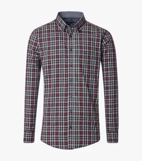 Casa Moda Casual Fit Long Sleeve Check Shirt - Red