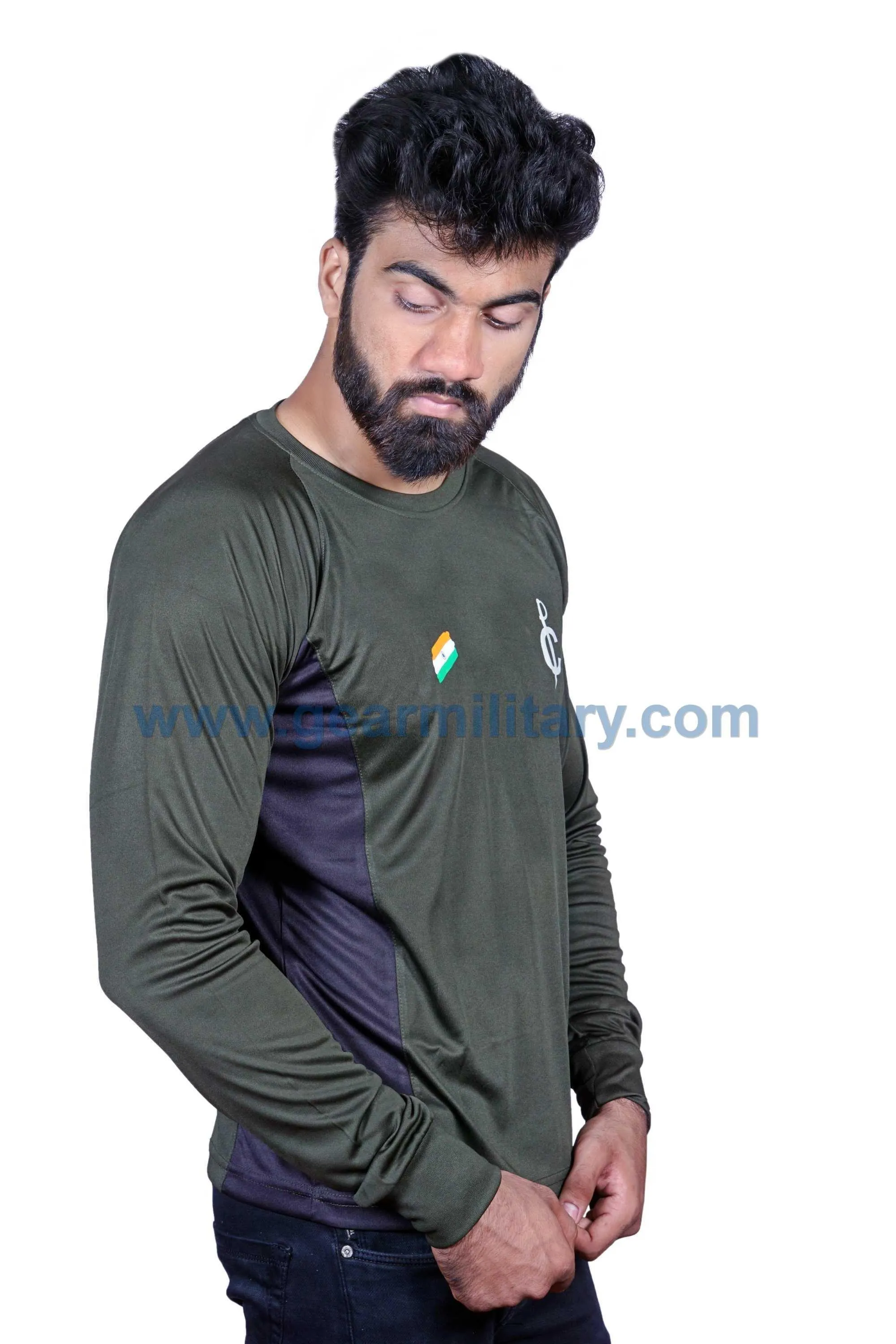 Commando Full Sleeves Olive Green T Shirt