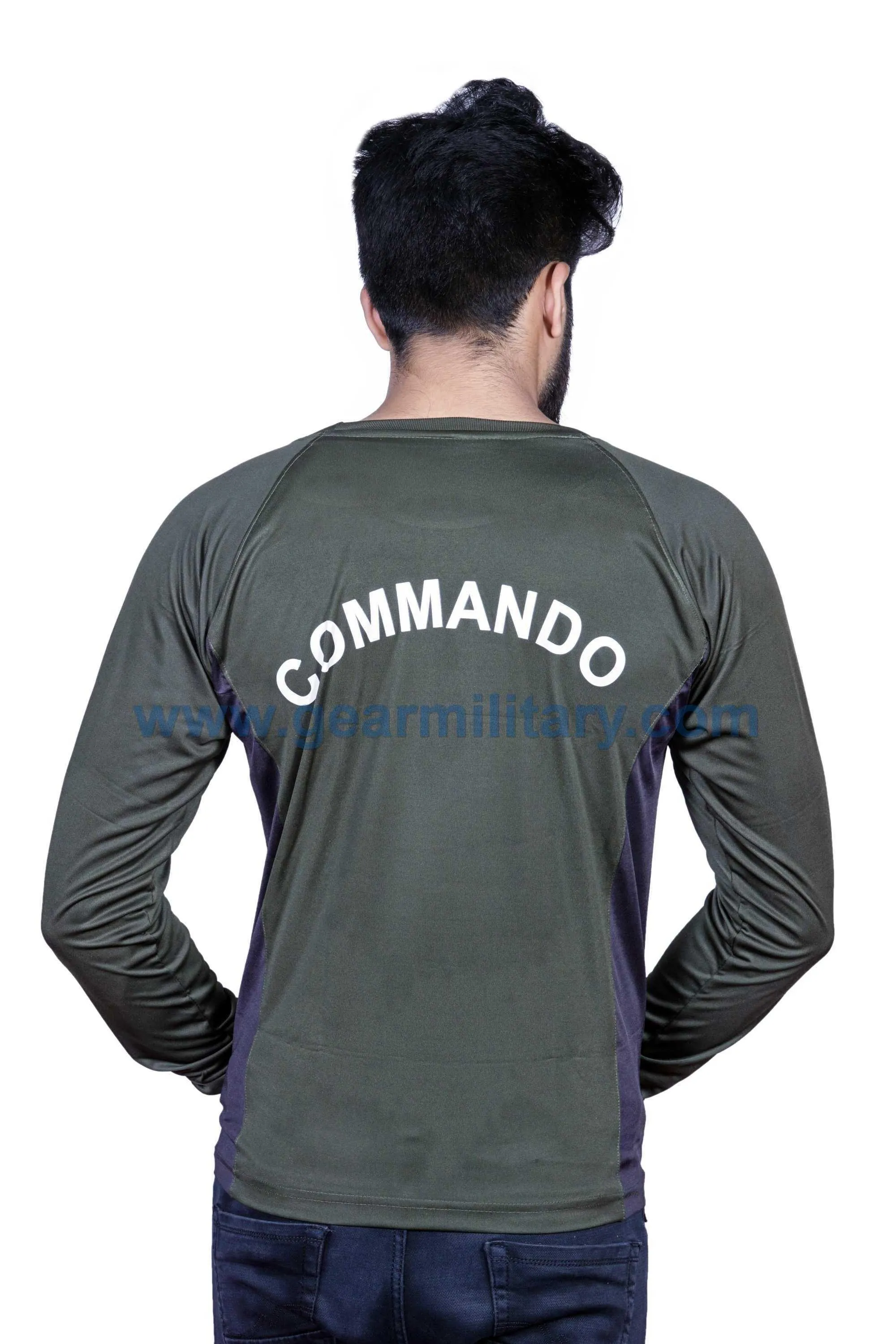 Commando Full Sleeves Olive Green T Shirt