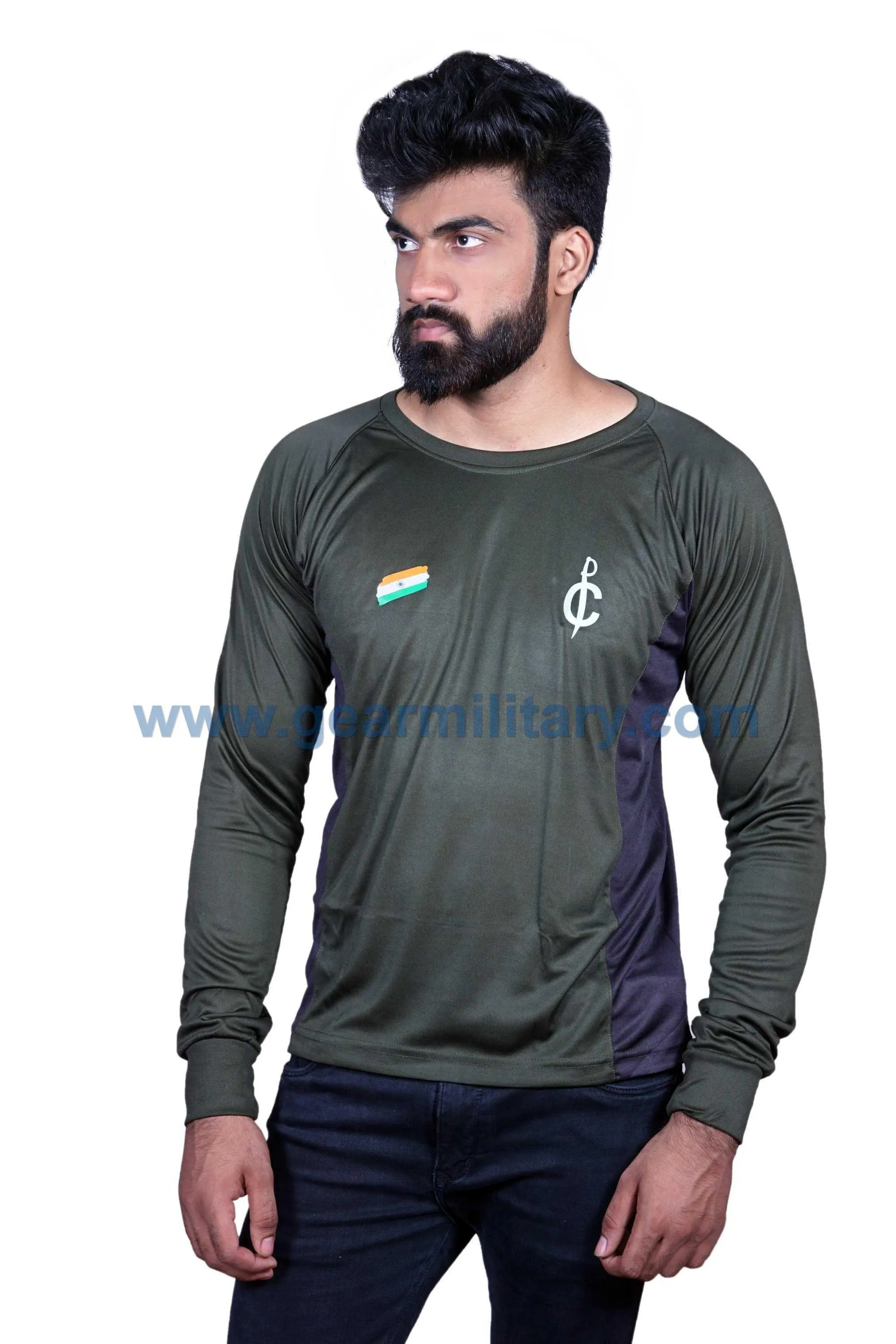 Commando Full Sleeves Olive Green T Shirt