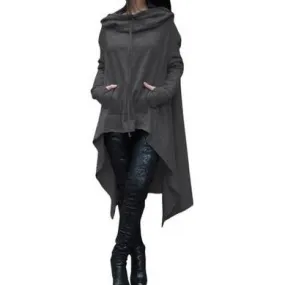 Cozy Autumn Poncho - Dark Gray