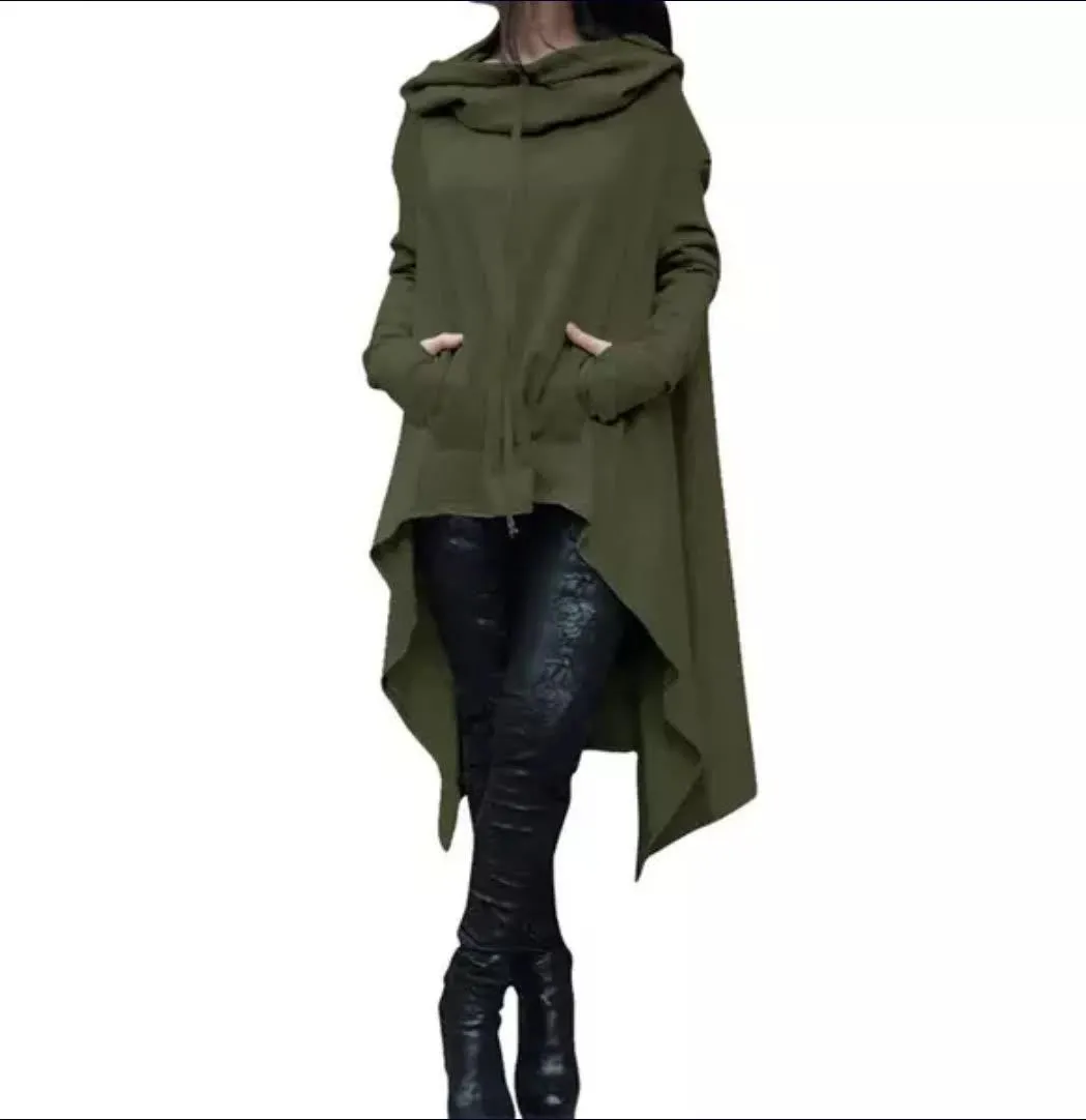 Cozy Autumn Poncho - Gray