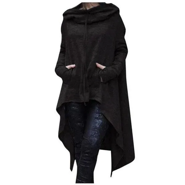 Cozy Autumn Poncho - Gray