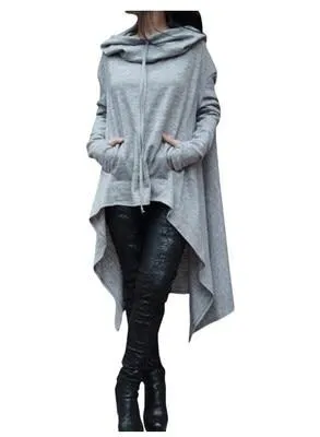 Cozy Autumn Poncho - Gray