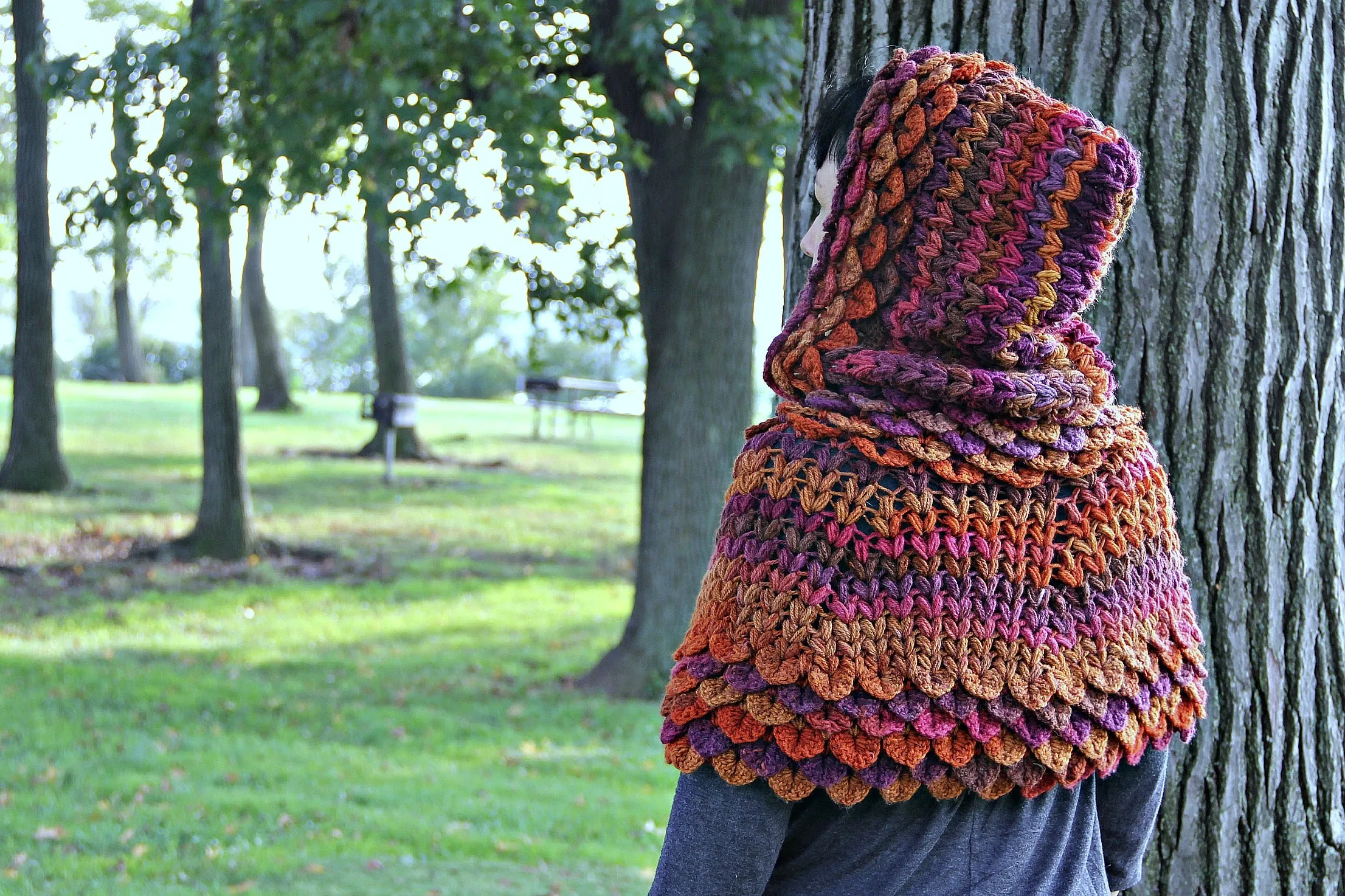 Crocodile Stitch Capelet and Poncho