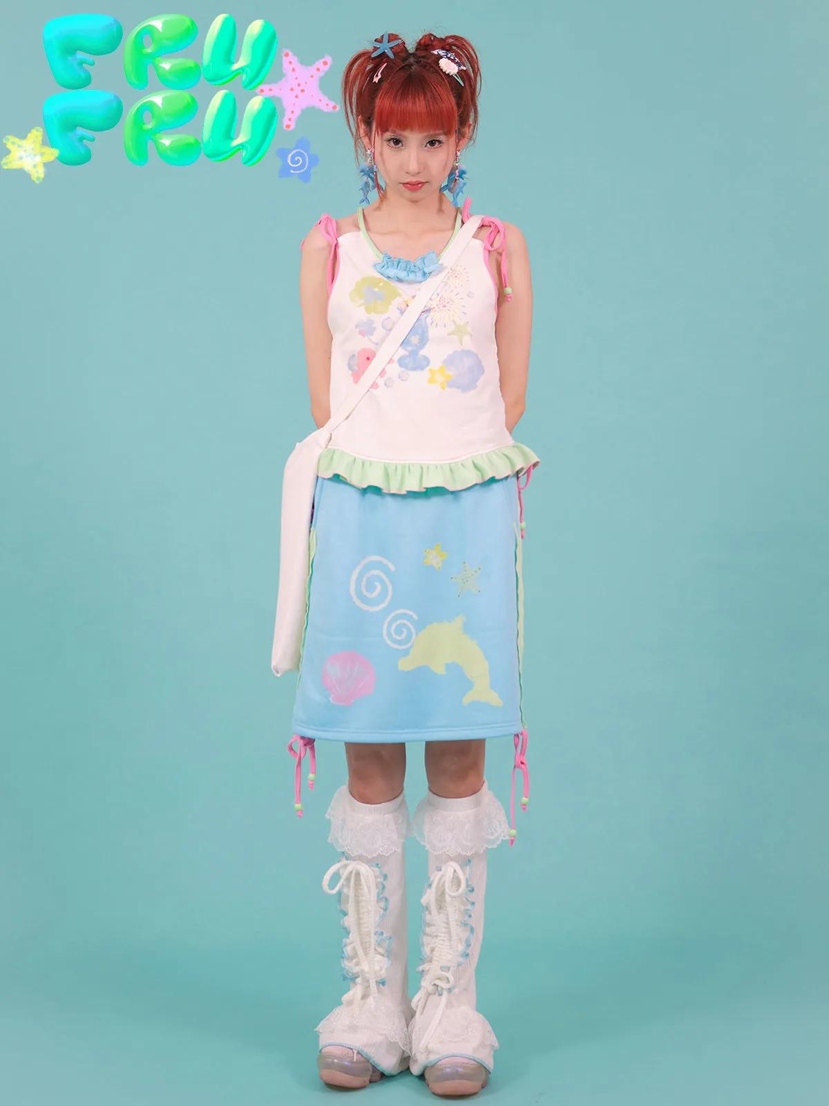 Cute Dolphin Print Skirt