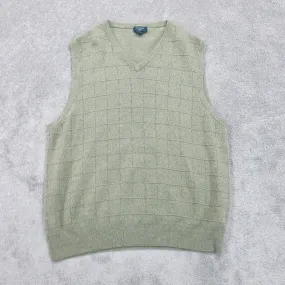 Dockers Mens Vest Sweater Knitted V Neck Sleeveless Heather Green Size XXL