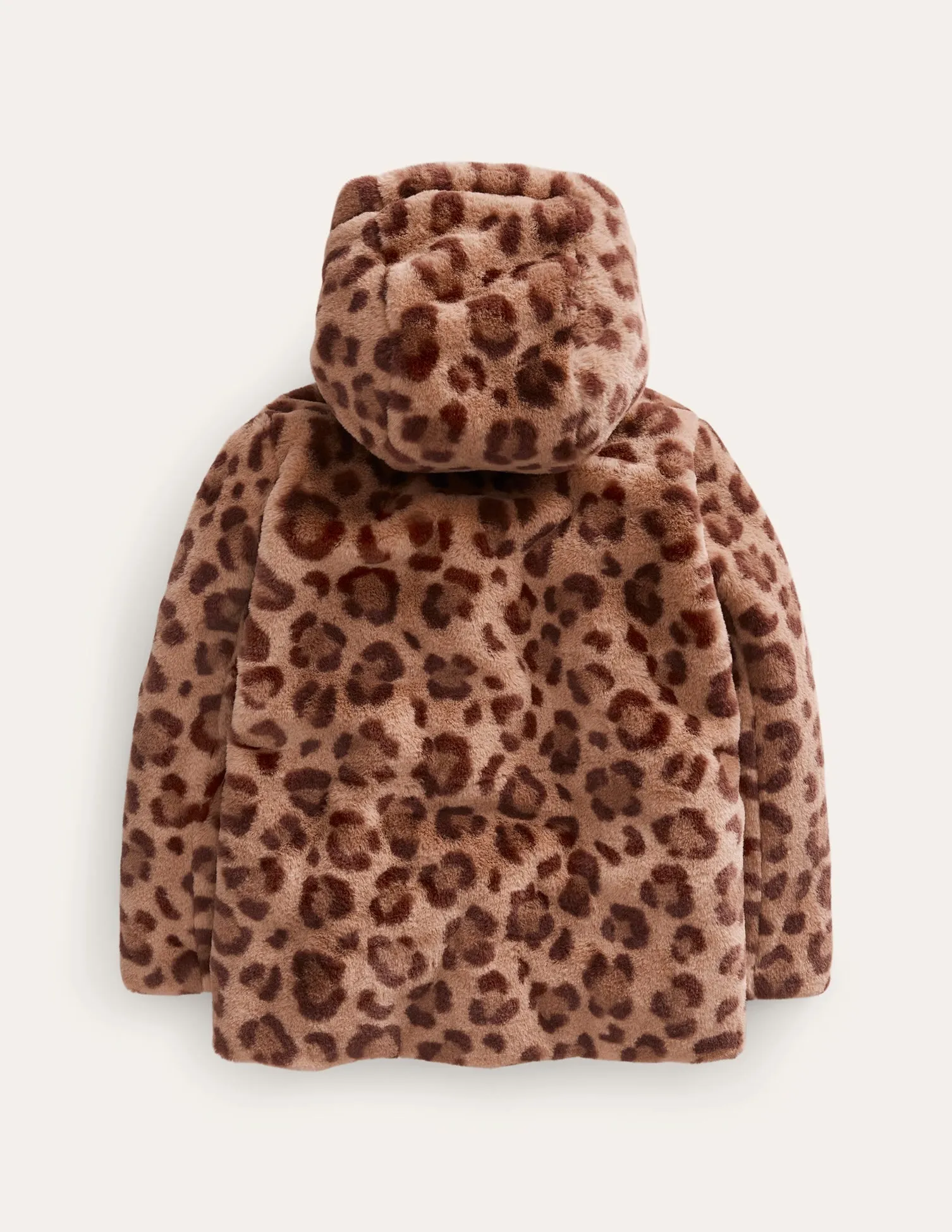 Faux Fur Duffle Coat-Large Leopard