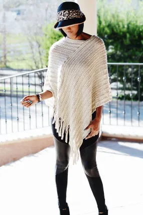 Fringe Knit Poncho