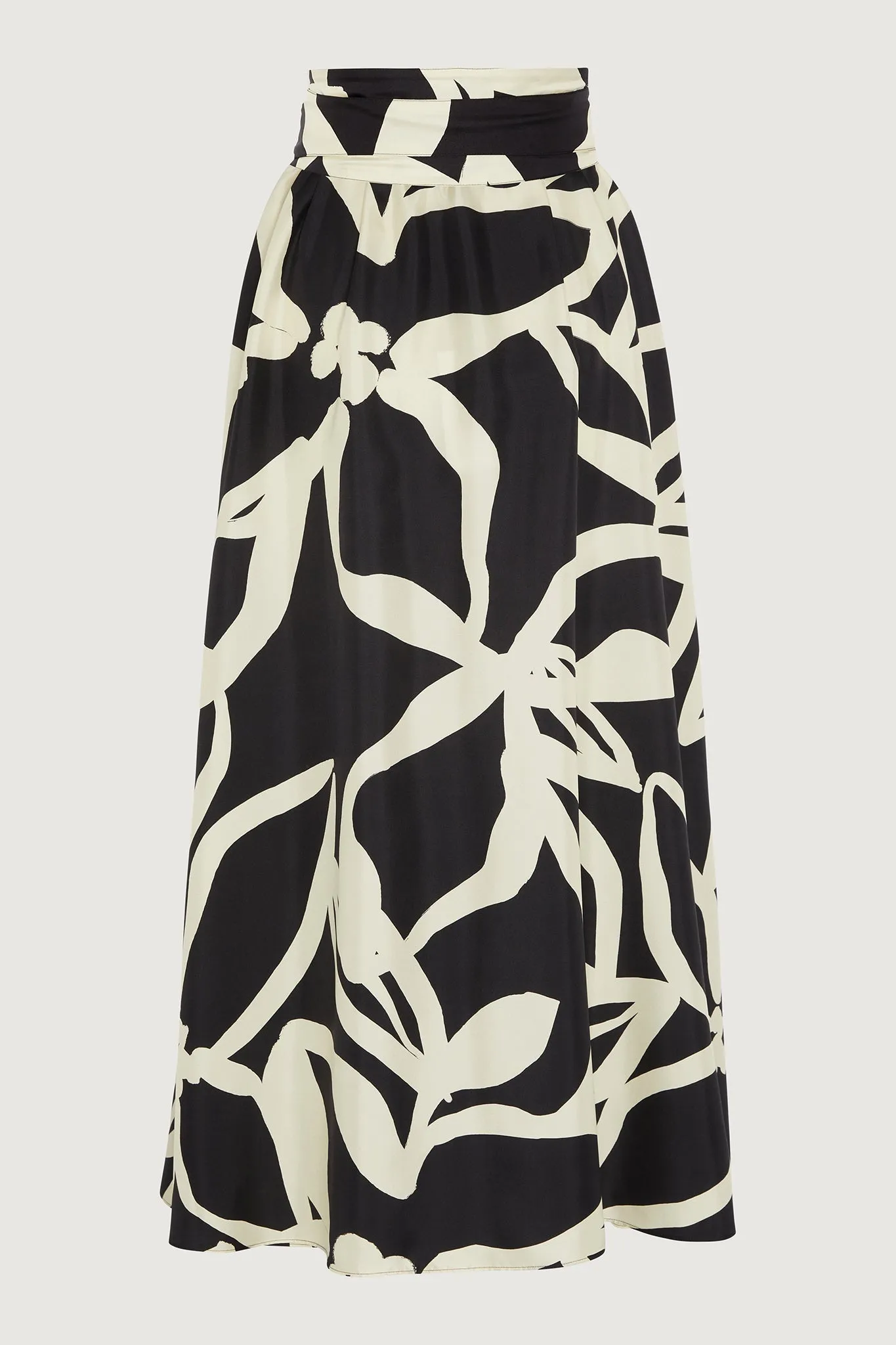 Gail Silk Twill Printed Maxi Skirt