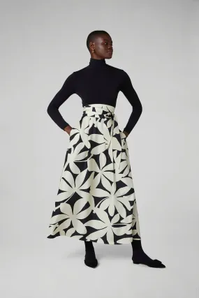 Gail Silk Twill Printed Maxi Skirt