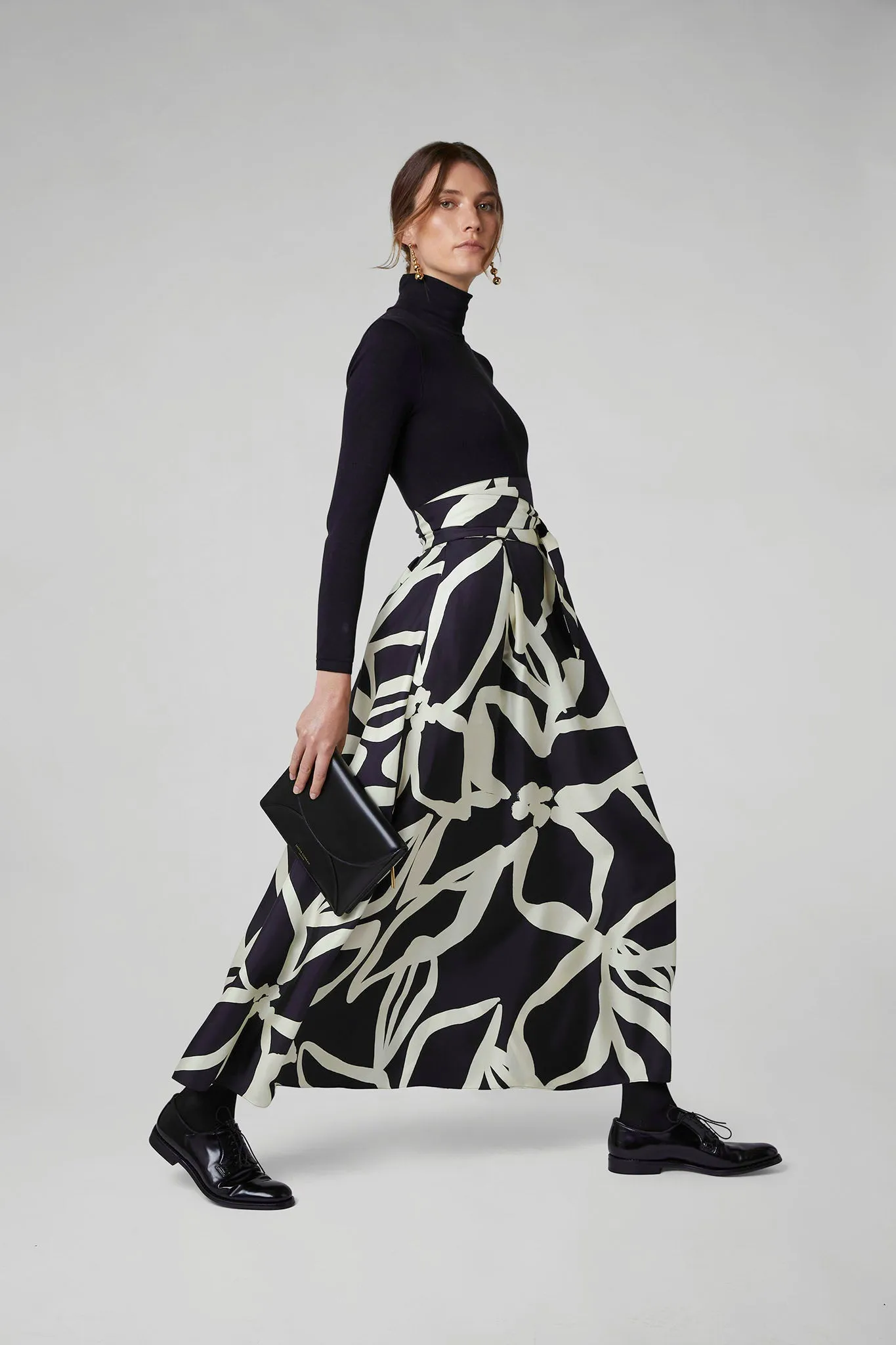 Gail Silk Twill Printed Maxi Skirt