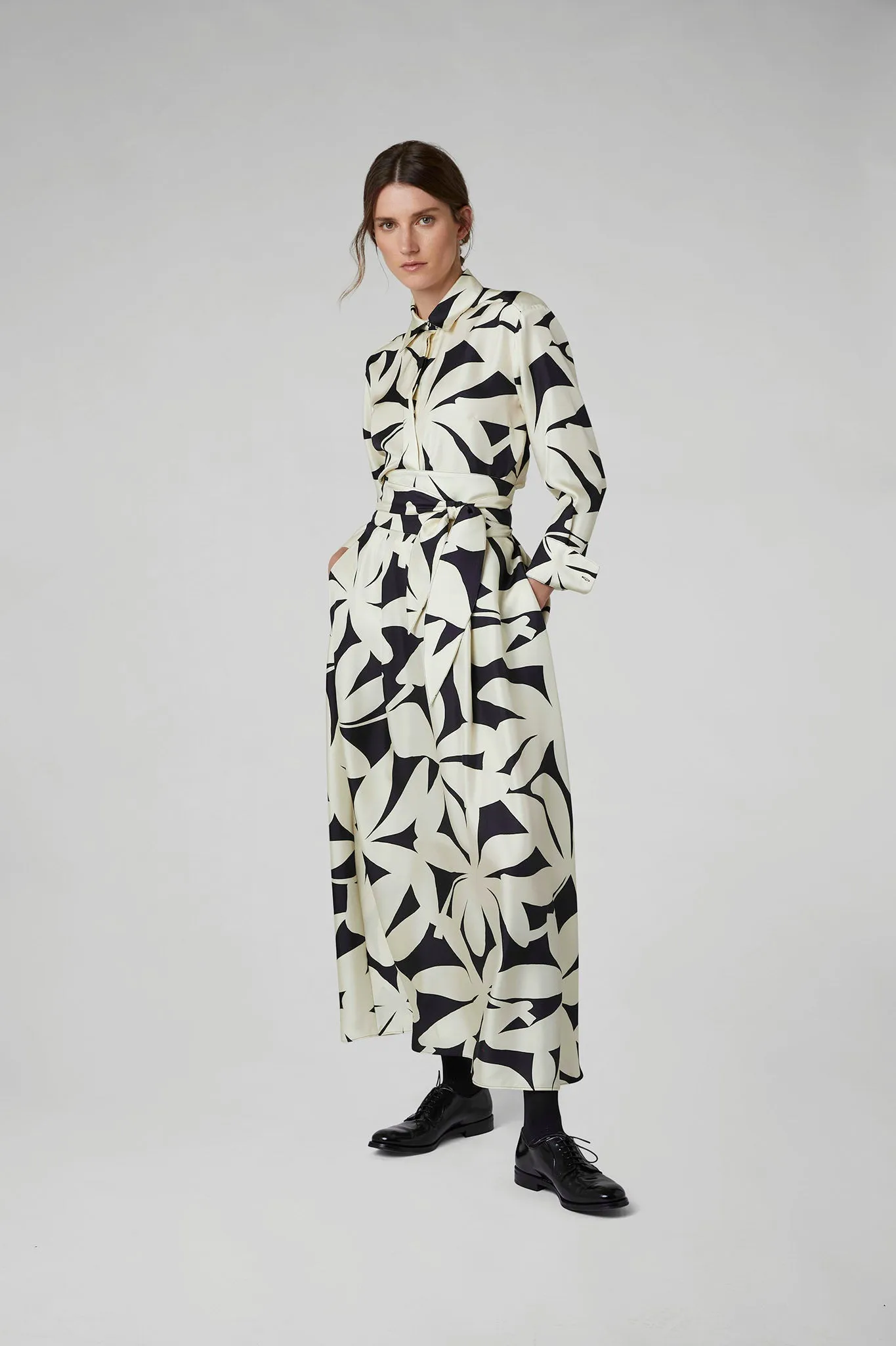 Gail Silk Twill Printed Maxi Skirt