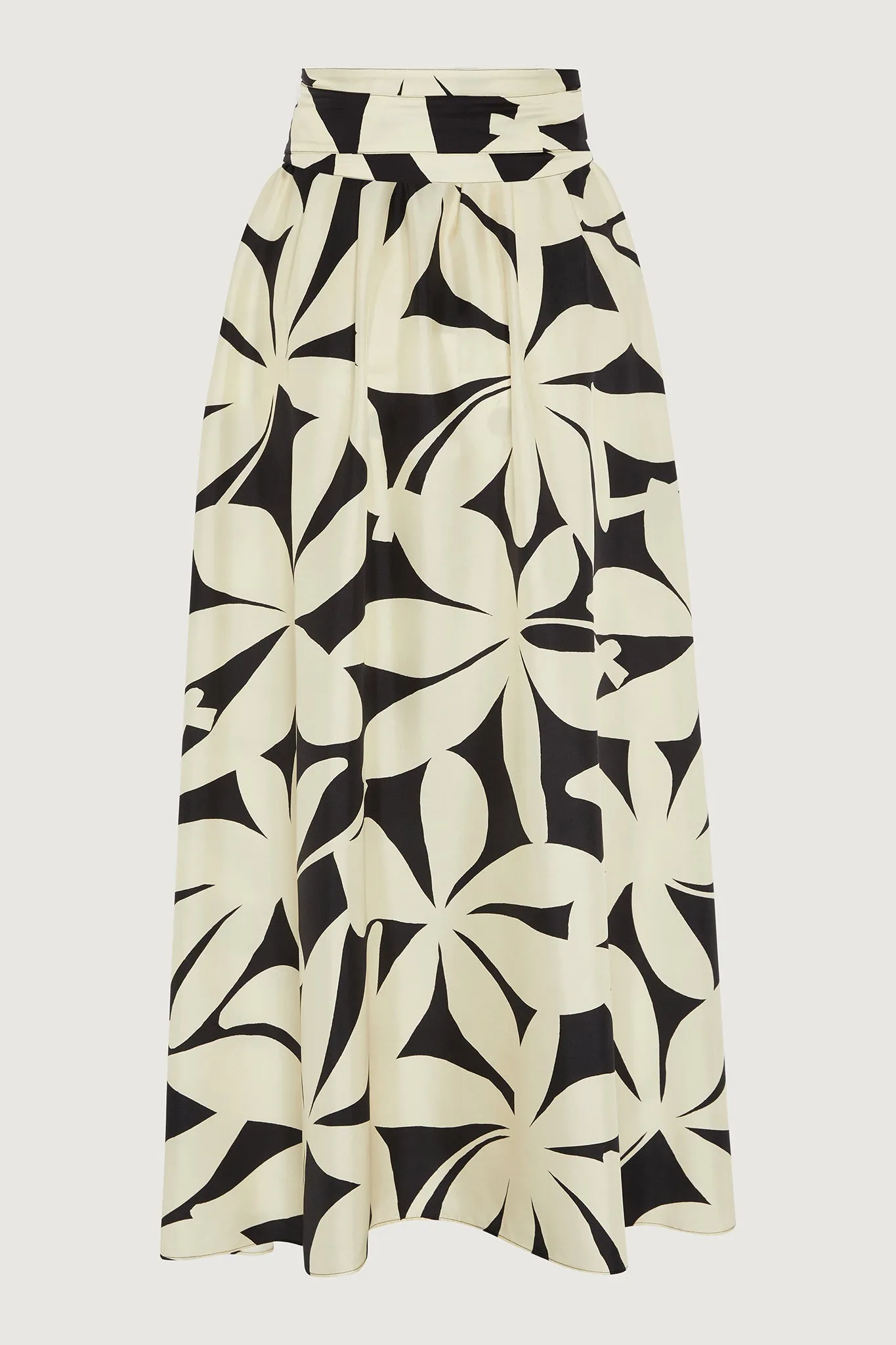 Gail Silk Twill Printed Maxi Skirt