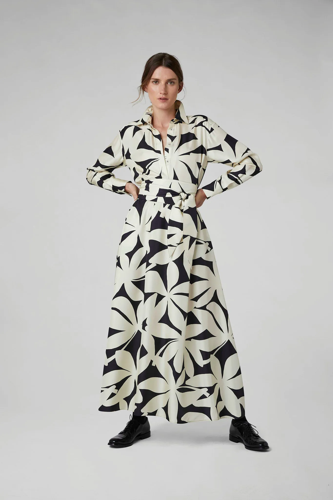 Gail Silk Twill Printed Maxi Skirt