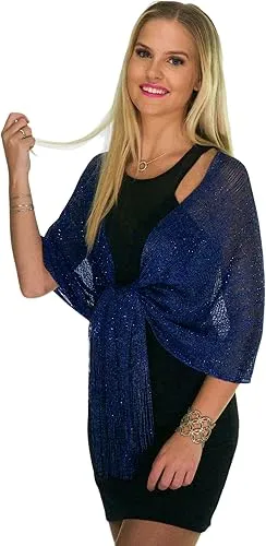 Glitter Lightweight So Soft Shawl Navy