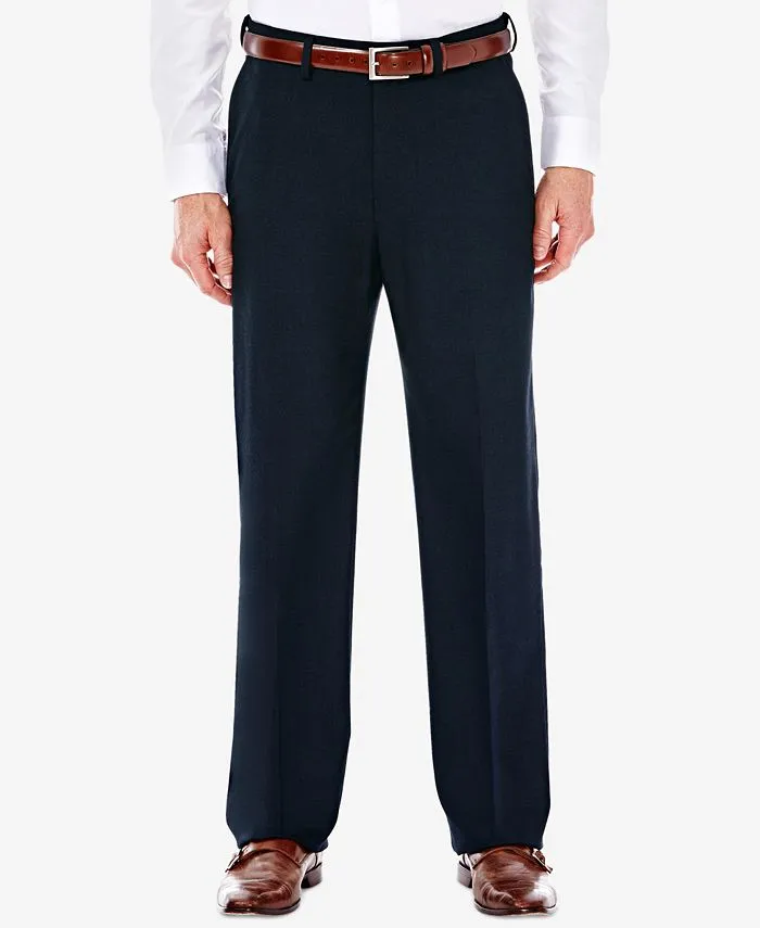 Haggar Mens Classic fit Dress Pants 36 / 29 Blue Solid