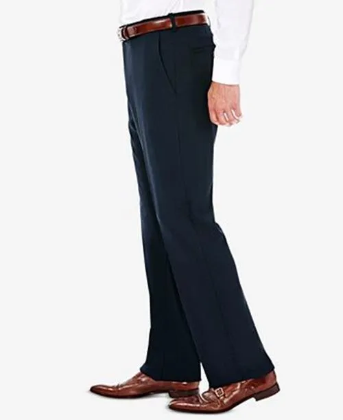 Haggar Mens Classic fit Dress Pants 36 / 29 Blue Solid