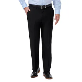 Haggar Mens Classic fit Dress Pants 38 / 32 Black Solid Stretch