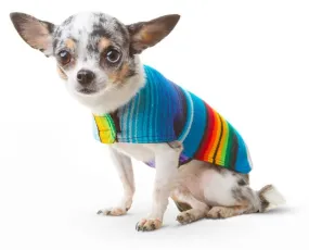 Handmade Dog Poncho From Authentic Mexican Serape - Blue or Pink - XXS - 3XL