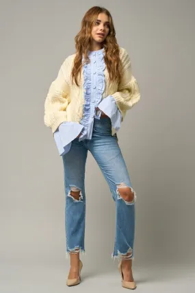 HIGH RISE STRAIGHT CROP JEANS